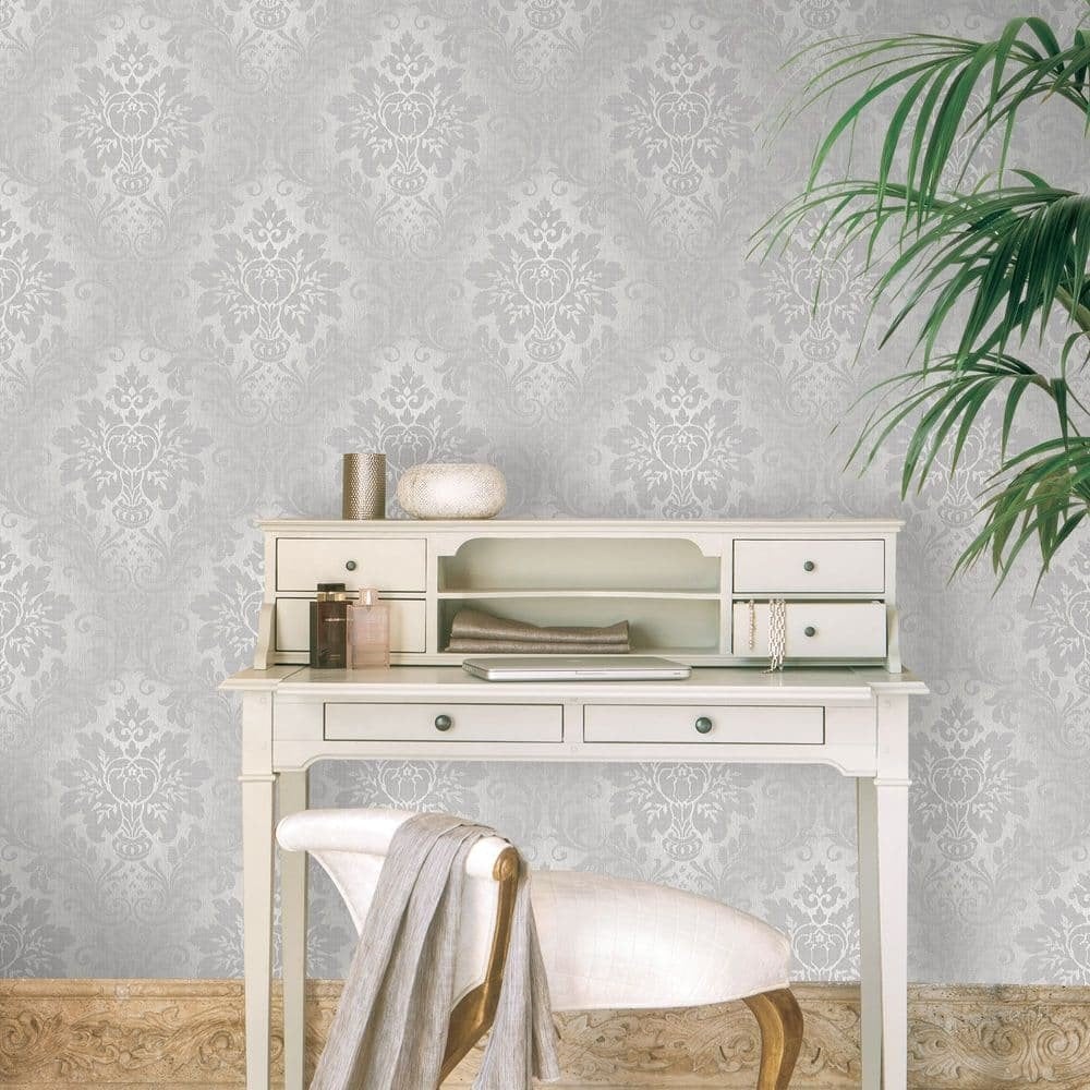 Royal Fabric Damask Silver Wallpaper A10904 A10904