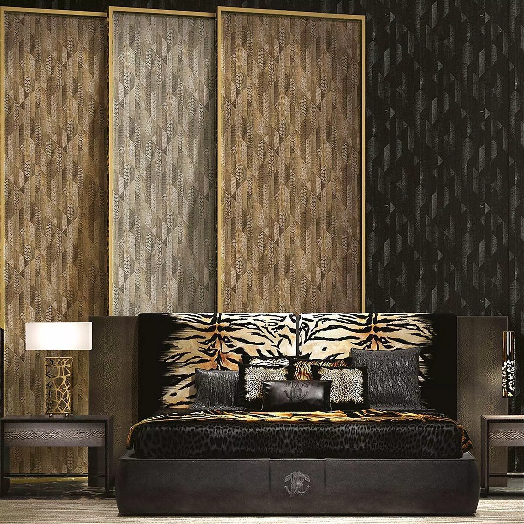 Roberto Cavalli Beige Leopard Wallpaper