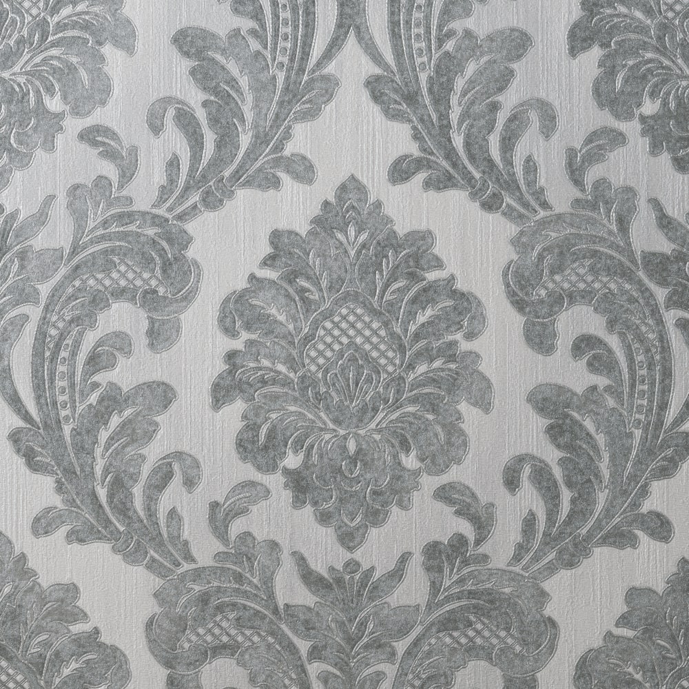 Milano Damask Silver | Silver Damask Wallpaper | M95585 Milano Damask Silver | Silver Damask Wallpaper | M95585