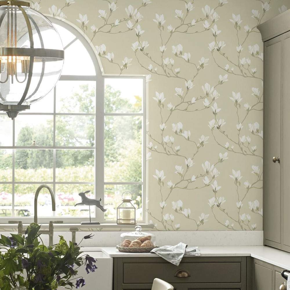 Magnolia Grove Natural Laura Ashley Wallpaper 113353 | 113353