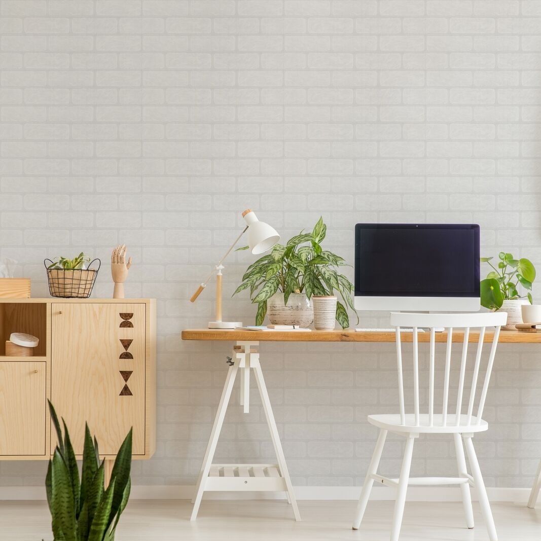 Textured Brick Superfresco White Wallpaper 93744