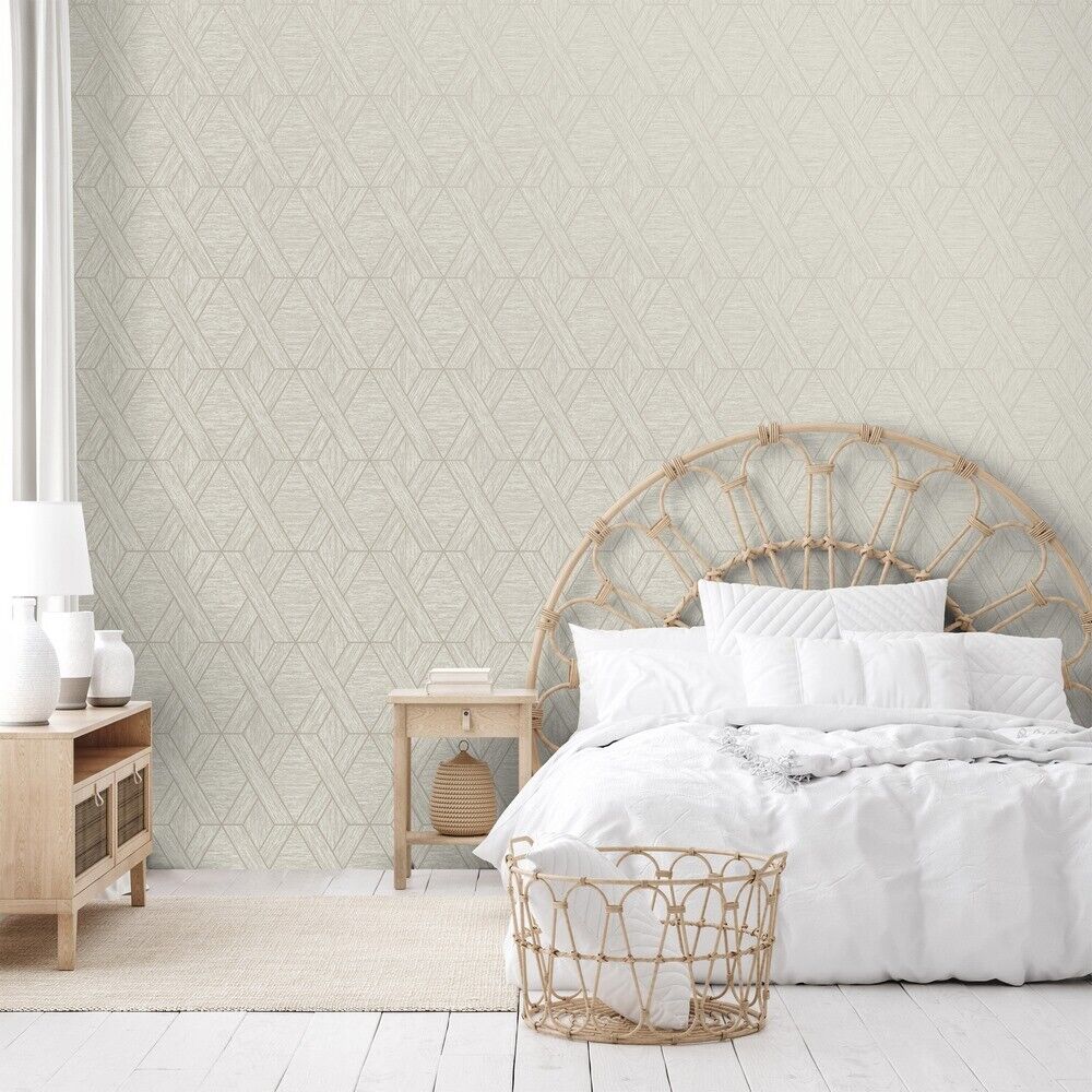 Miya Geo Neutral Textured Vinyl Wallpaper FD43153 FD43153