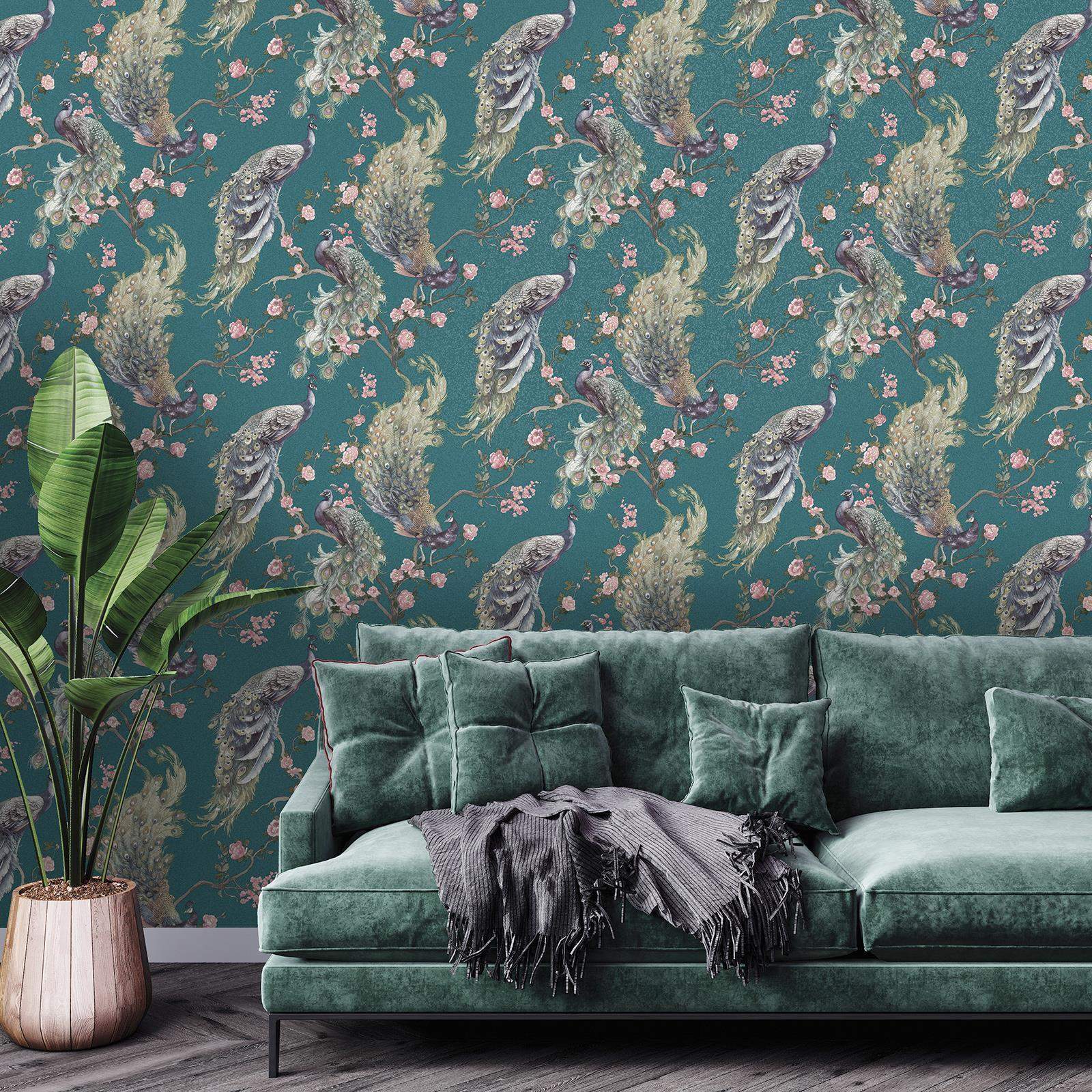Menali Peacock Teal Wallpaper 36270 | 36270 Menali Peacock Teal Wallpaper 36270 | 36270