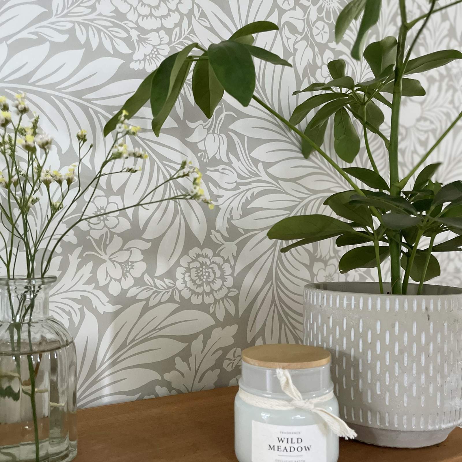 Belgravia Florence Grey Floral Leaf Wallpaper 723 Sample 723 Sample