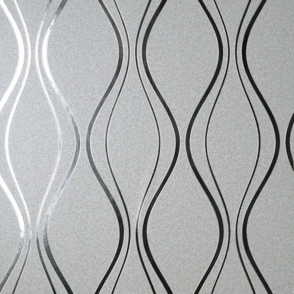 Vymura Platinum Wave Silver Foil Vinyl Wallpaper FD42800 | FD42800 Vymura Platinum Wave Silver Foil Vinyl Wallpaper FD42800 | FD42800