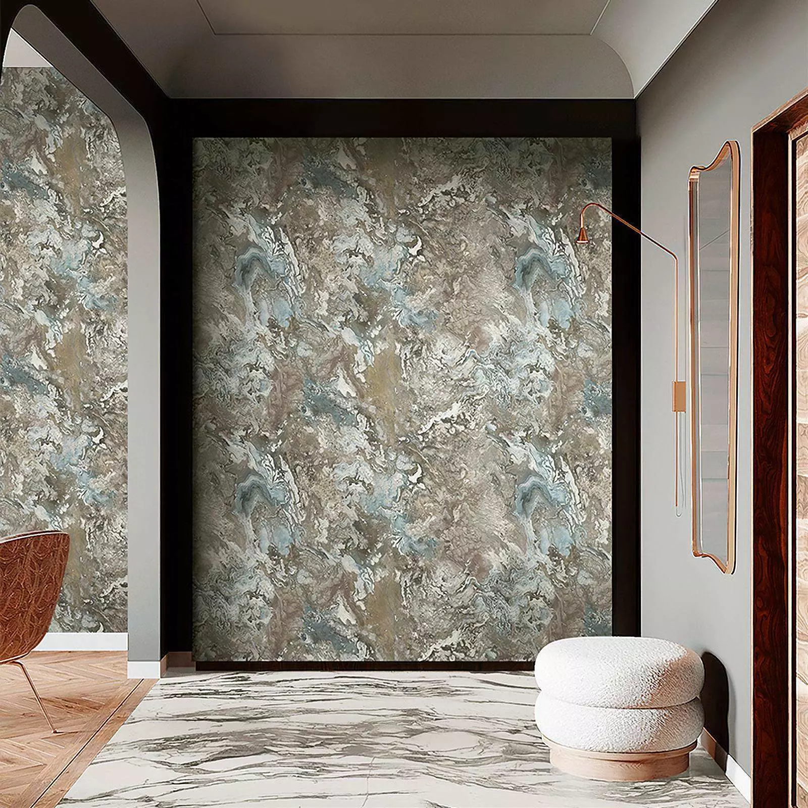 Carrara  84611 | Brown Marble Wallpaper | 84611
